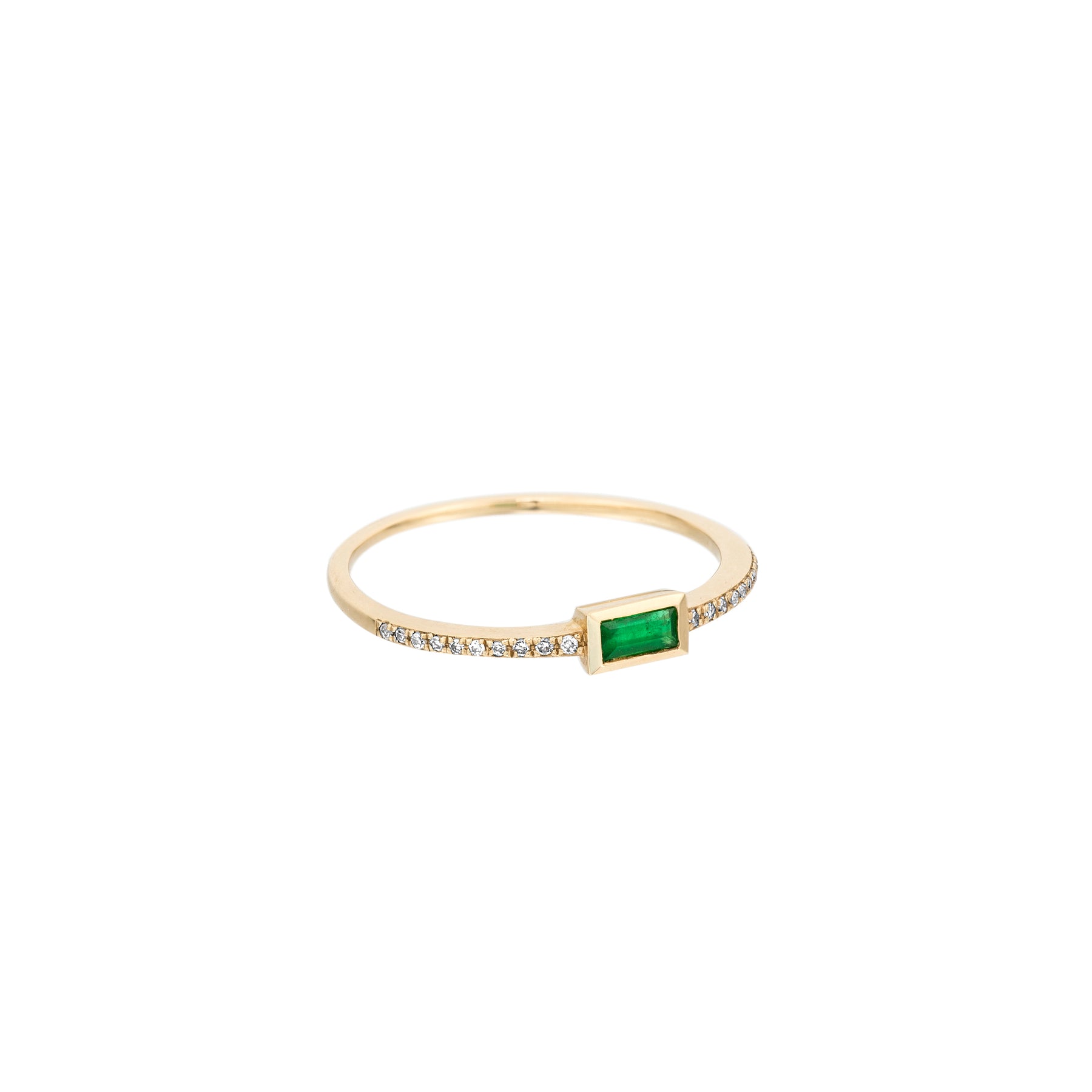 Emerald Baguette Diamond Stacker - Nina Segal Jewelry