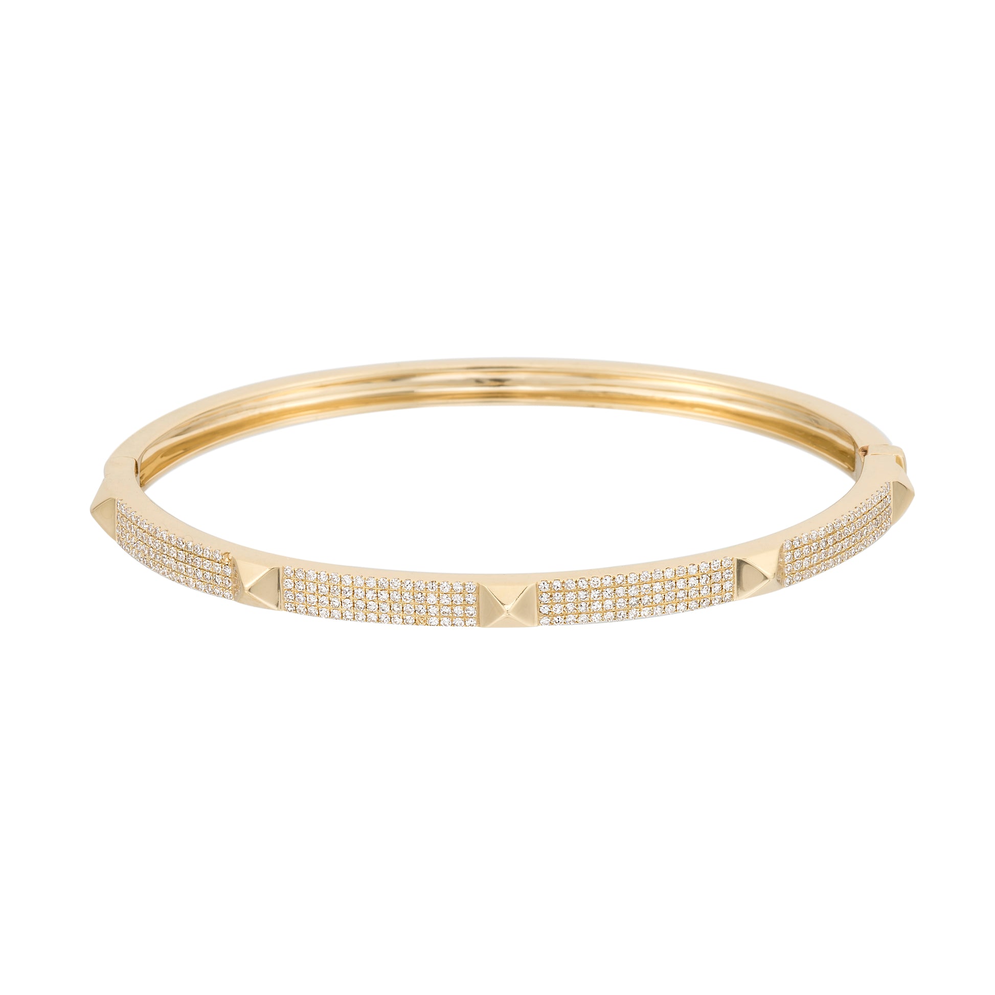 Pyramid Plain & Diamond Bracelet - Nina Segal Jewelry