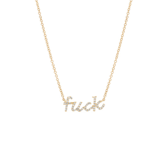 Diamond Cursive Fuck Necklace - Nina Segal Jewelry