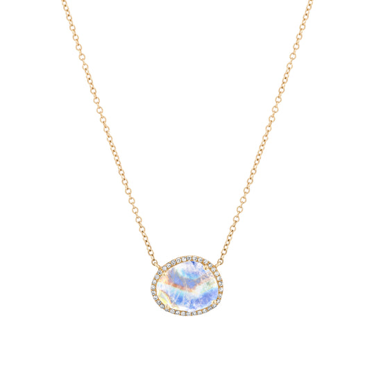 Organic Shape Moonstone Diamond Necklace - Nina Segal Jewelry