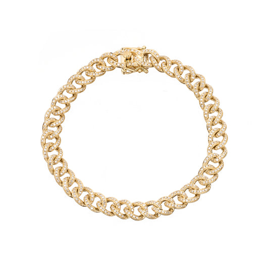 Pave Diamond Cuban Link Bracelet - Nina Segal Jewelry