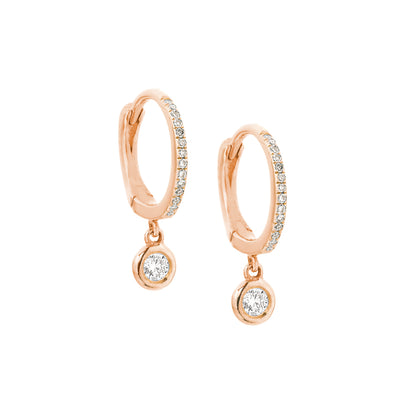 Diamond Bezel Drop Huggies - Nina Segal Jewelry