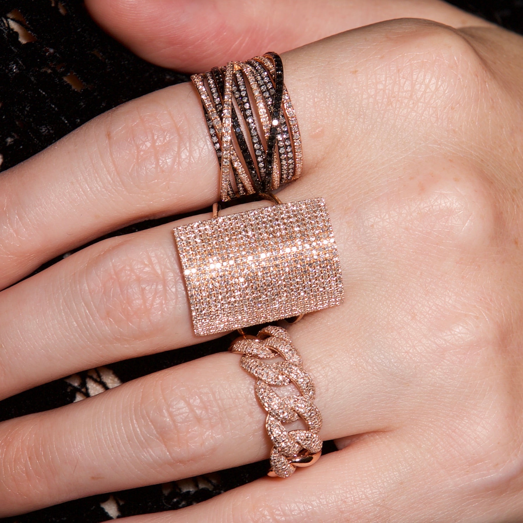 Pave Rectangle Shield Ring - Nina Segal Jewelry