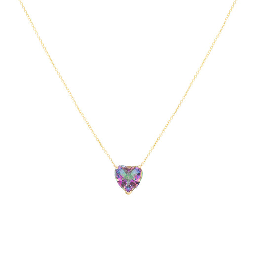 Purple Mystic Topaz Heart Gem Candy Necklace - Nina Segal Jewelry