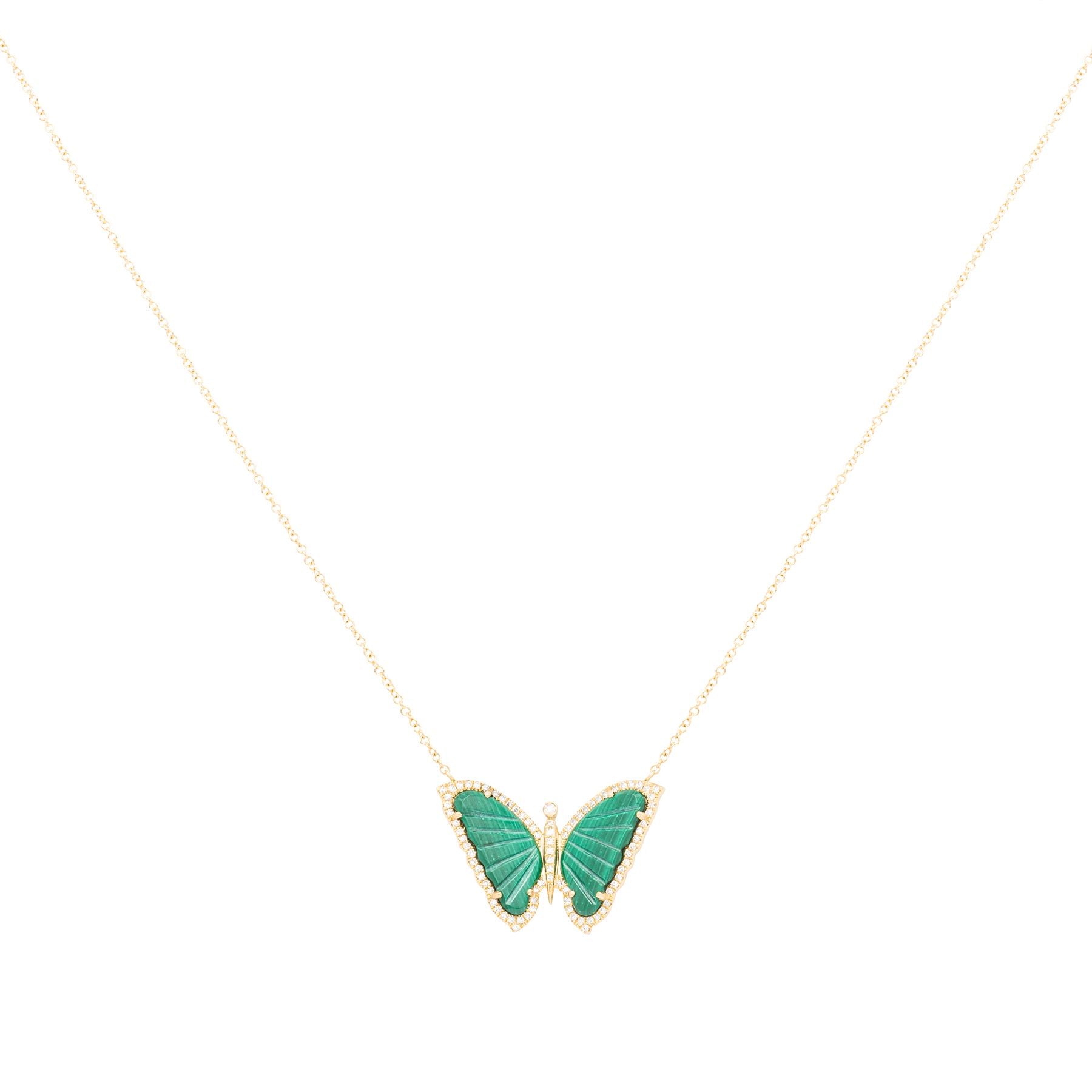 Malachite Diamond Butterfly Necklace - Nina Segal Jewelry