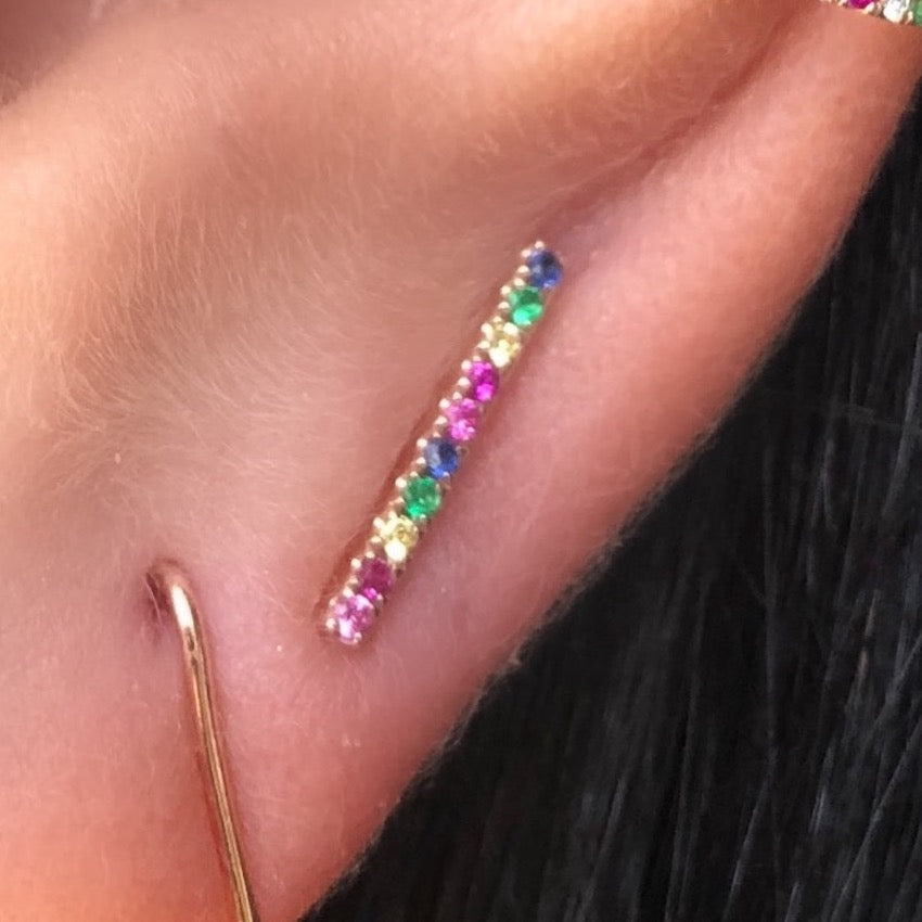 Rainbow Bar Studs Long - Nina Segal Jewelry