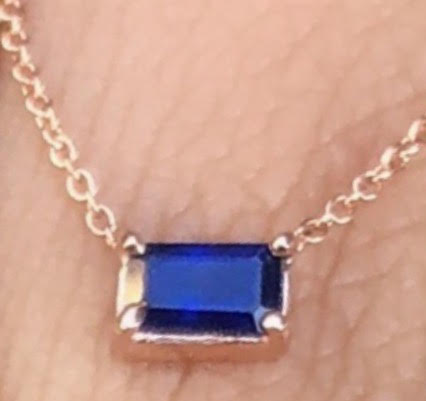 Blue Sapphire Baguette Necklace - Nina Segal Jewelry