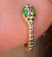 Black Diamond Snake Huggies - Nina Segal Jewelry