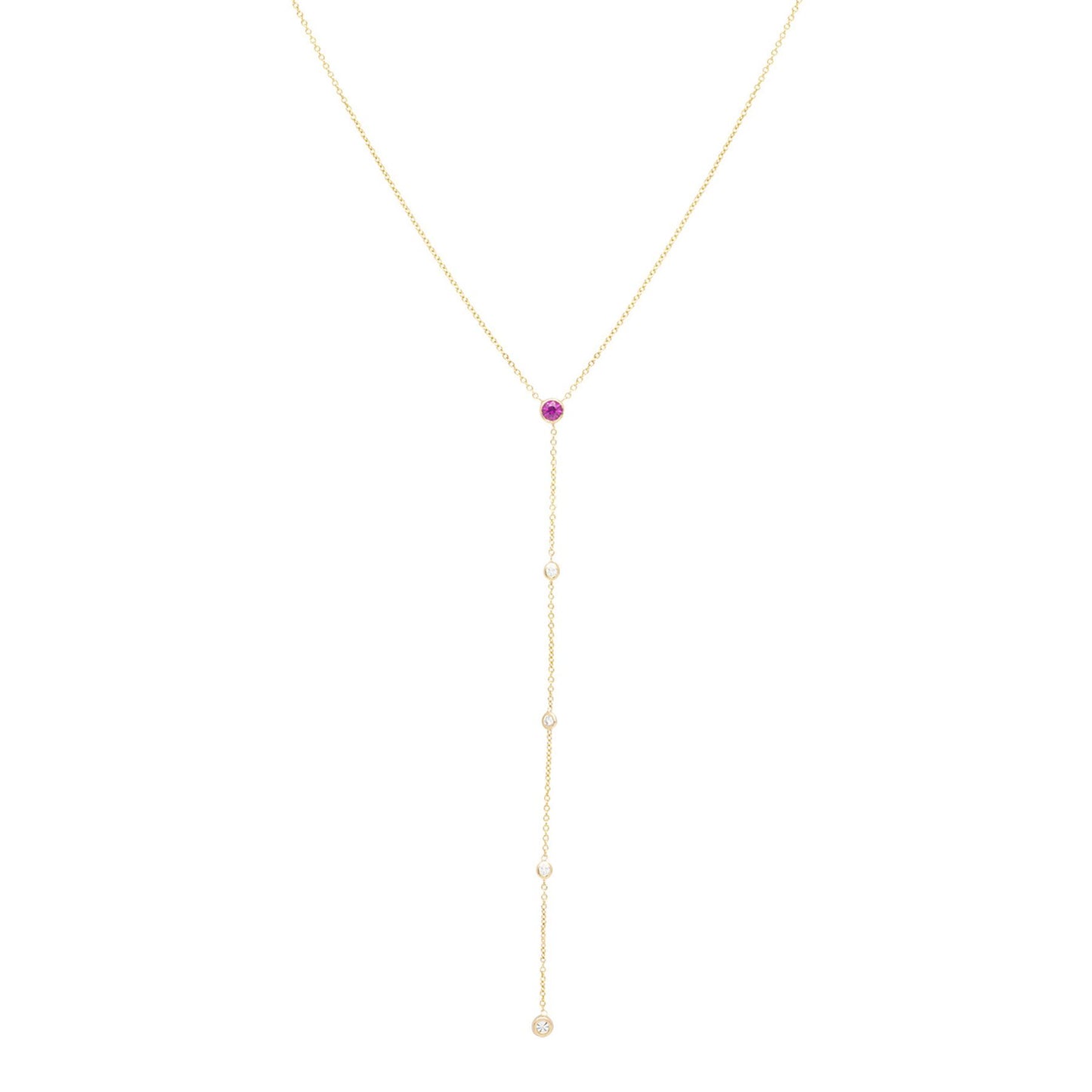 Pink Sapphire Diamond Lariat - Nina Segal Jewelry