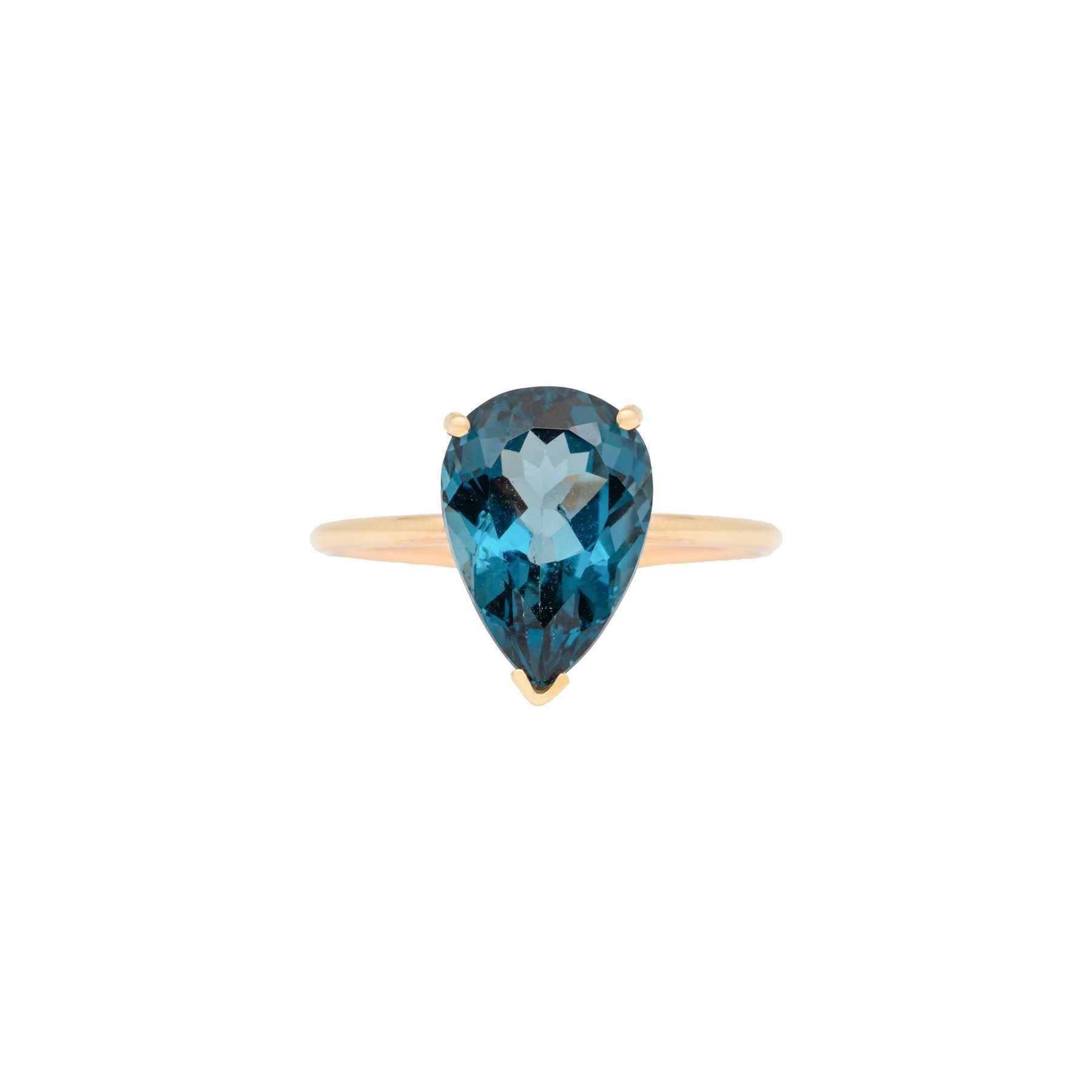 Gem Candy London Blue Topaz Small Pear Ring - Nina Segal Jewelry