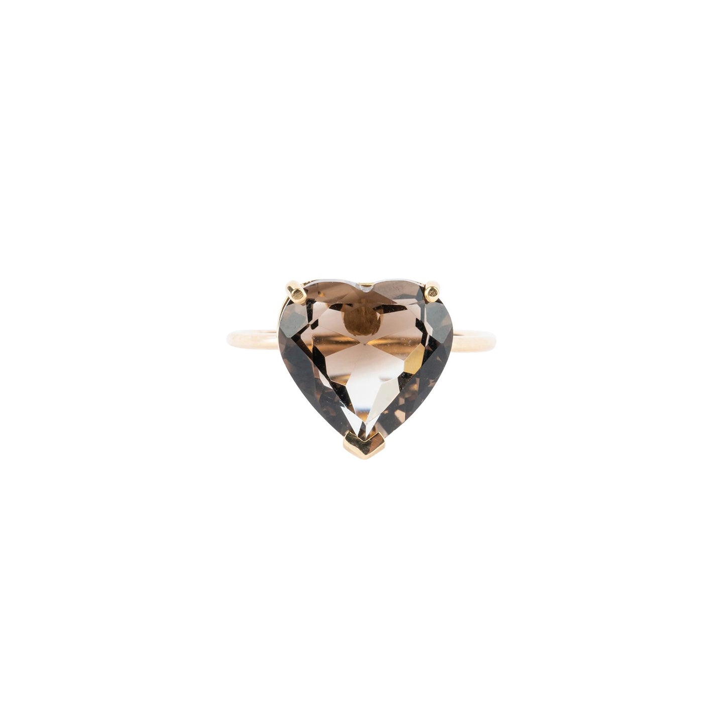 Large Smoky Quartz Heart Shape Ring - Nina Segal Jewelry