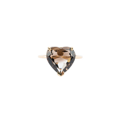 Large Smoky Quartz Heart Shape Ring - Nina Segal Jewelry