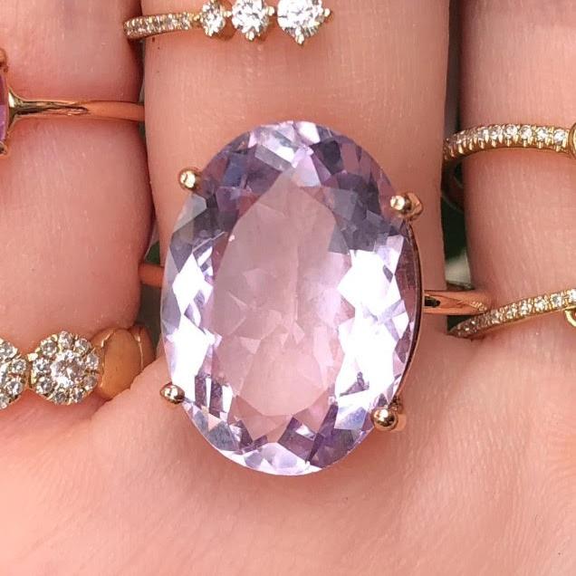 Brazilian Amethyst Oval Gem Candy Ring - Nina Segal Jewelry