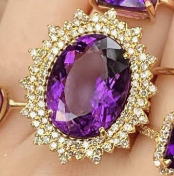 Amethyst Queen's Oval Diamond Ring - Nina Segal Jewelry
