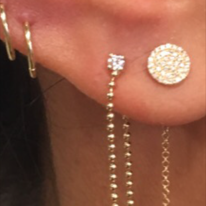 Diamond Studs With Ball Chain Connected Backs - Nina Segal Jewelry