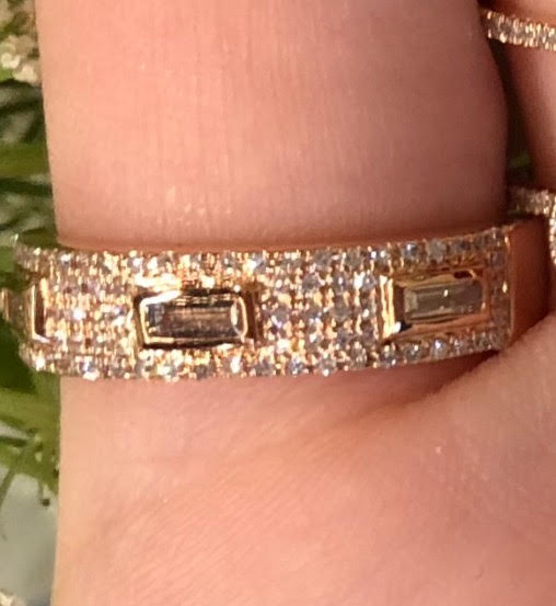 Pave Thick Band With Baguettes - Nina Segal Jewelry