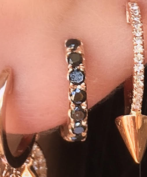 Thick Black Diamond Huggies - Nina Segal Jewelry