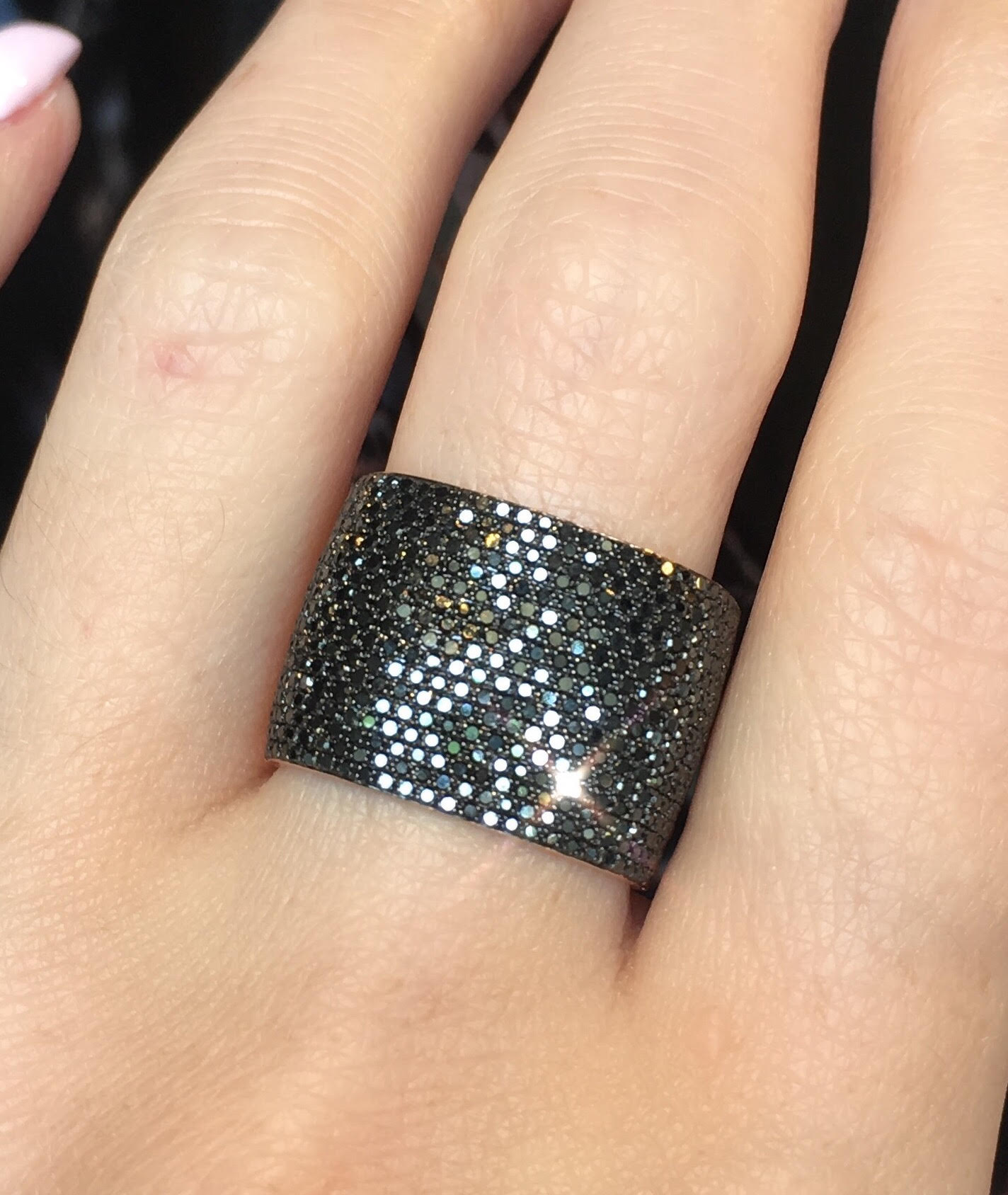 Flat Black Diamond Cigar Band - Nina Segal Jewelry