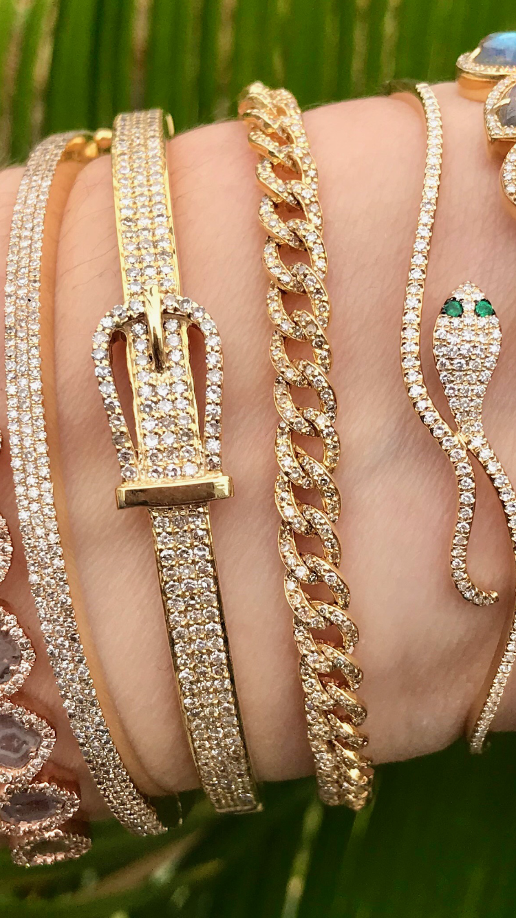 Diamond Belt Bangle - Nina Segal Jewelry