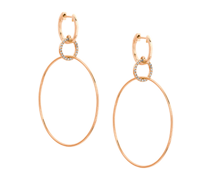 3 Tier Wire Pave Circle Hoops - Nina Segal Jewelry