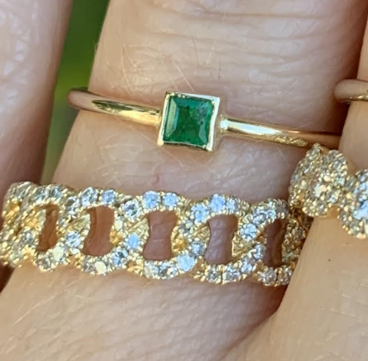 Tiny Emerald Princess Ring - Nina Segal Jewelry