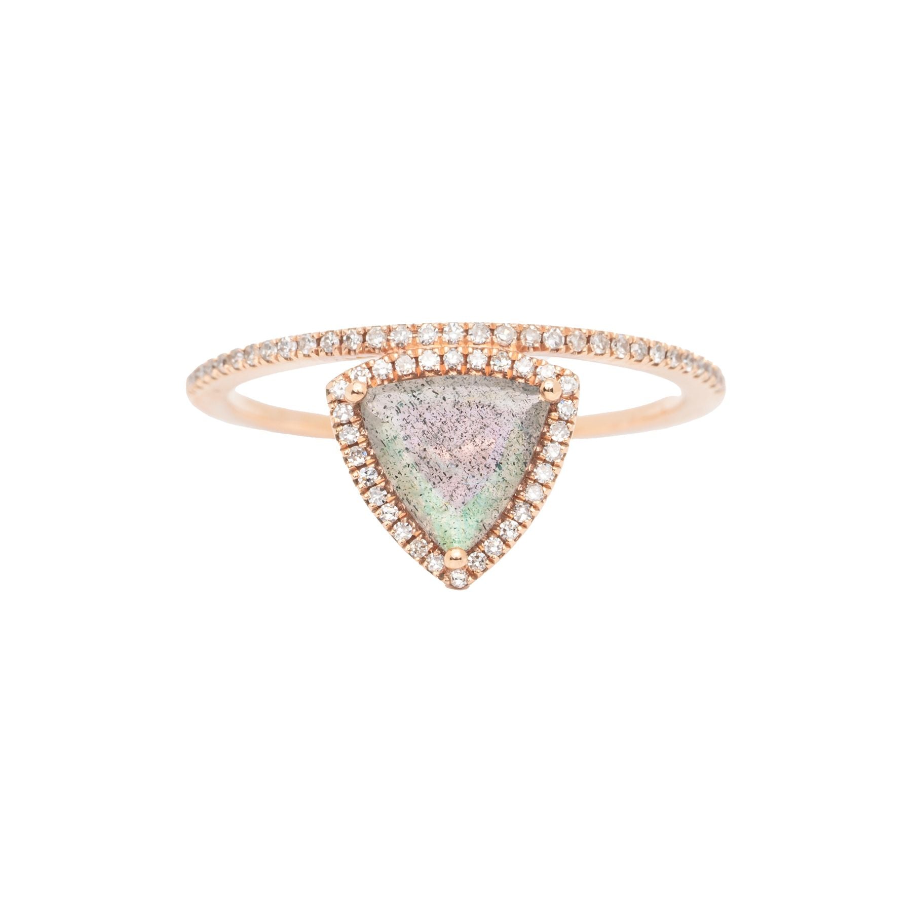 Triangle Labradorite Diamond Stacker Ring - Nina Segal Jewelry