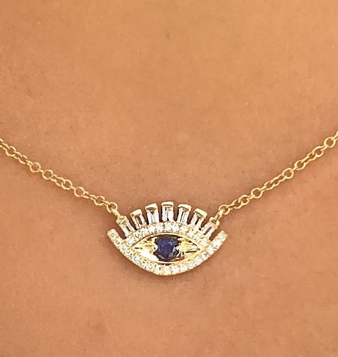 Evil Eye Baguette Lash Necklace - Nina Segal Jewelry