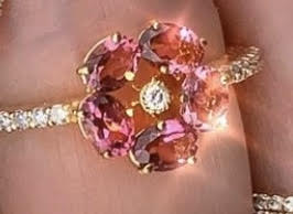 Pink Tourmaline Diamond Flower Ring - Nina Segal Jewelry