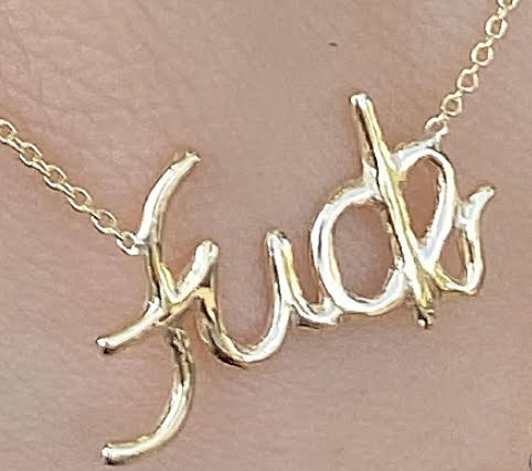 Plain Gold Cursive Fuck Necklace - Nina Segal Jewelry