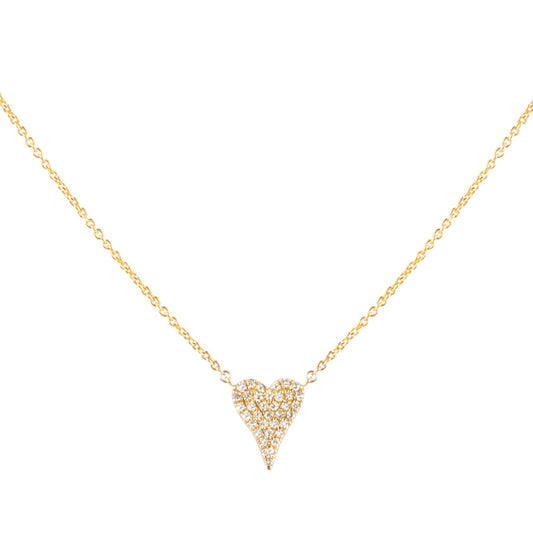 Small Elongated Heart Pave Diamond Necklace - Nina Segal Jewelry