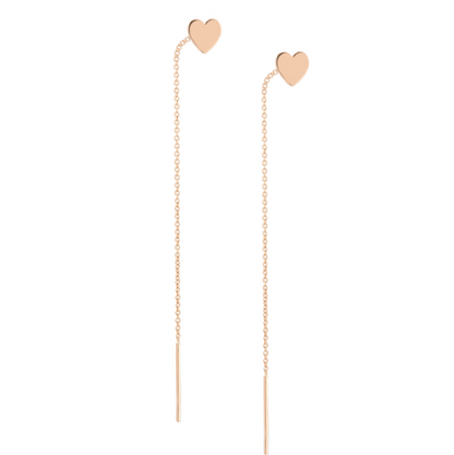 Heart Pull Through Earrings - Nina Segal Jewelry