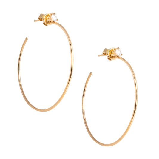 Diamond Stud Hoops - Nina Segal Jewelry