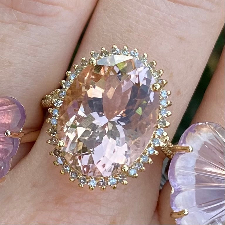 Morganite Diamond Ring