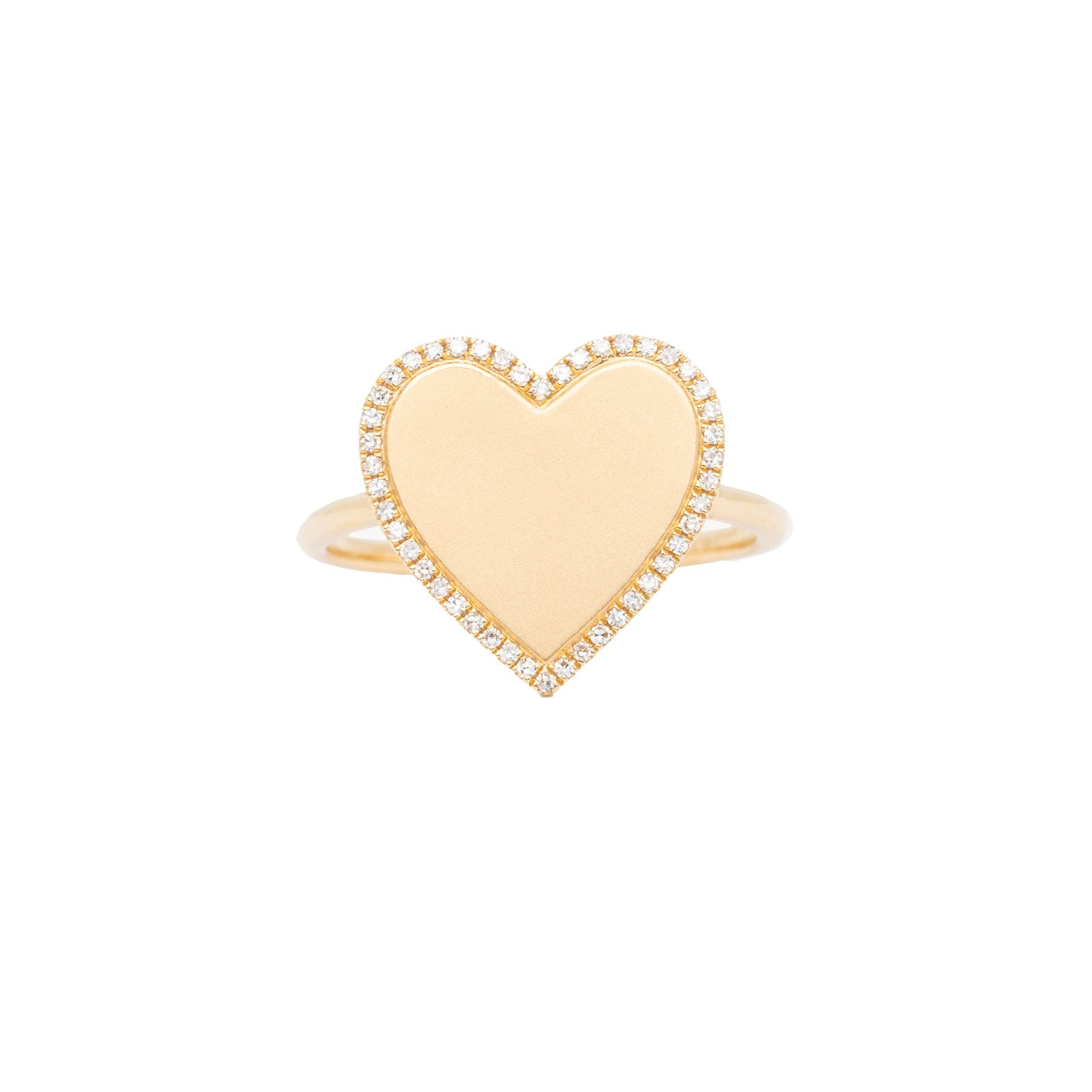 Brushed Gold Diamond Heart Ring - Nina Segal Jewelry