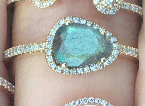 Small Organic Labradorite Diamond Ring - Nina Segal Jewelry