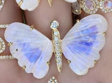 Moonstone Butterfly Diamond Ring - Nina Segal Jewelry