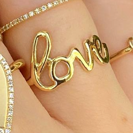 Plain Gold Cursive Love Ring - Nina Segal Jewelry