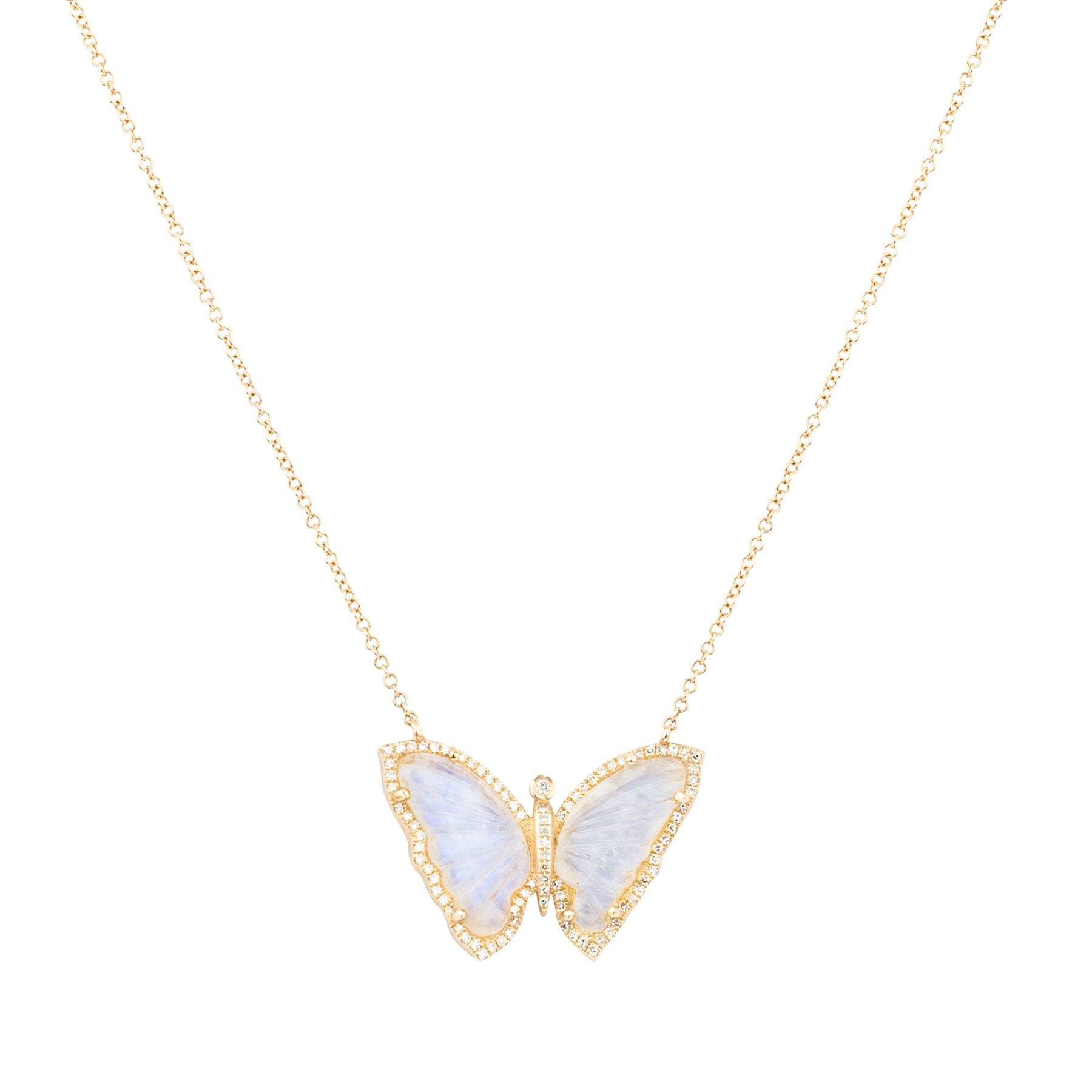 Moonstone Butterfly Diamond Necklace - Nina Segal Jewelry