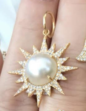 Mother of Pearl Sunburst Diamond Pendant - Nina Segal Jewelry