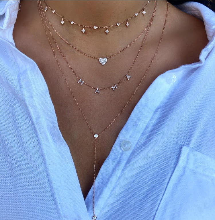 Tiny Diamond Pave Heart Necklace - Nina Segal Jewelry