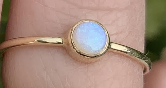 Tiny Opal Round Bezel Ring - Nina Segal Jewelry