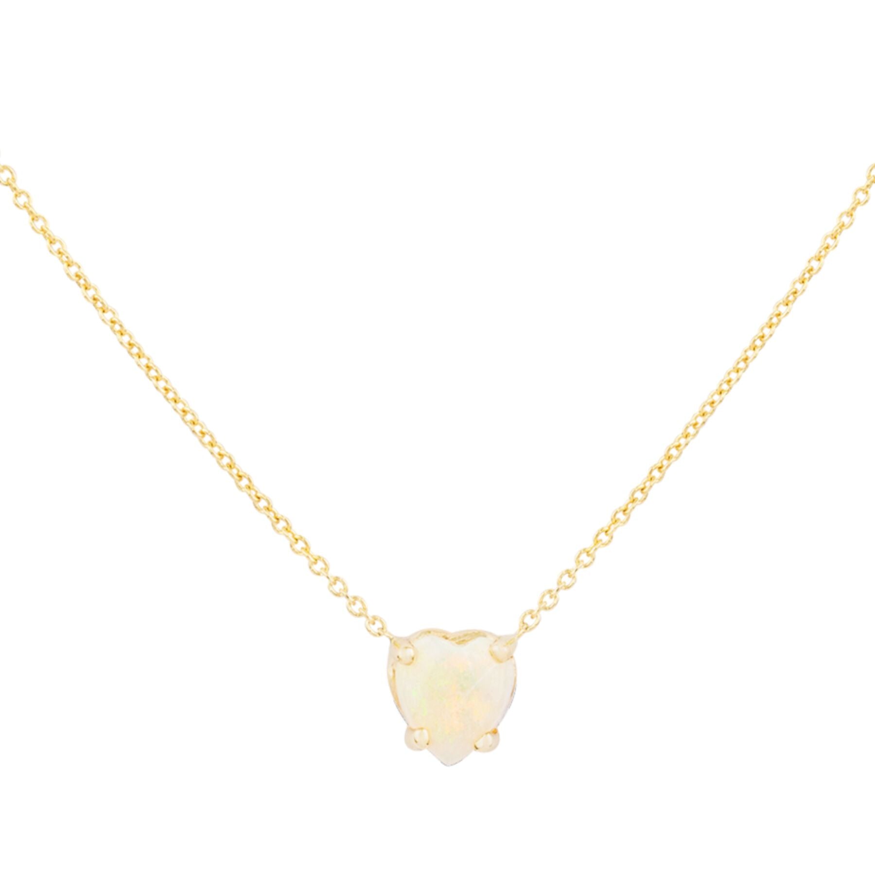White Opal Heart Necklace - Nina Segal Jewelry