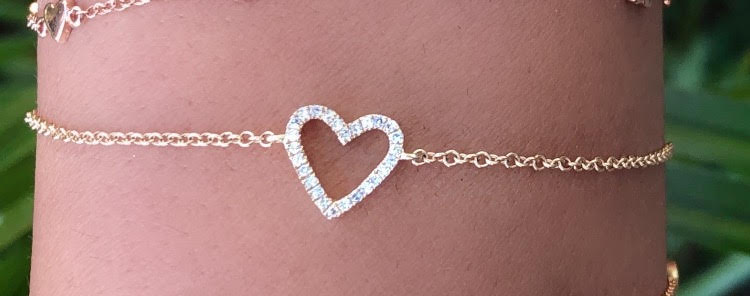 Diamond Open Heart Chain Bracelet - Nina Segal Jewelry