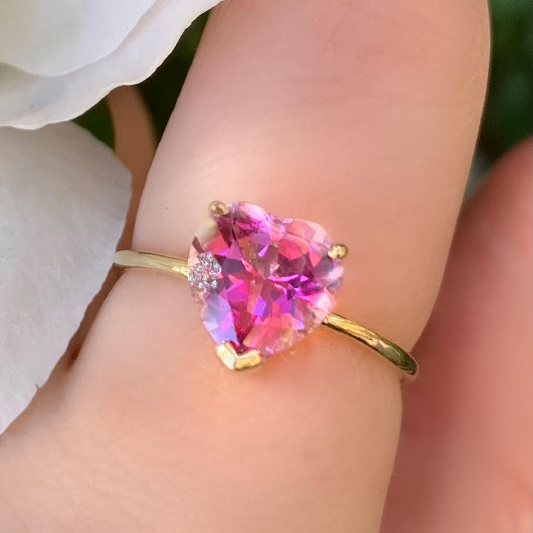 Pink Topaz Heart Gem Candy Ring - Nina Segal Jewelry