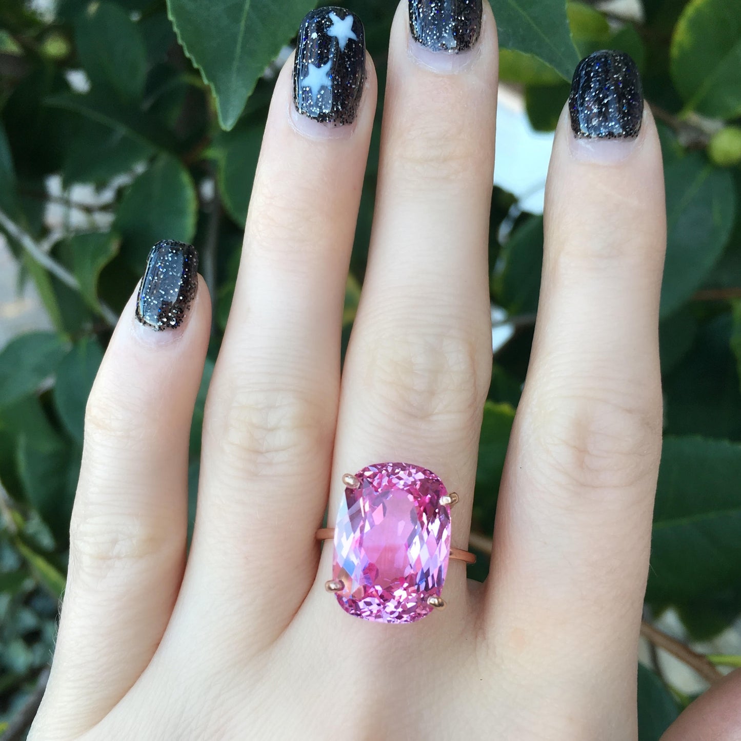 Pink Quartz Cushion Cut Gem Candy Ring - Nina Segal Jewelry