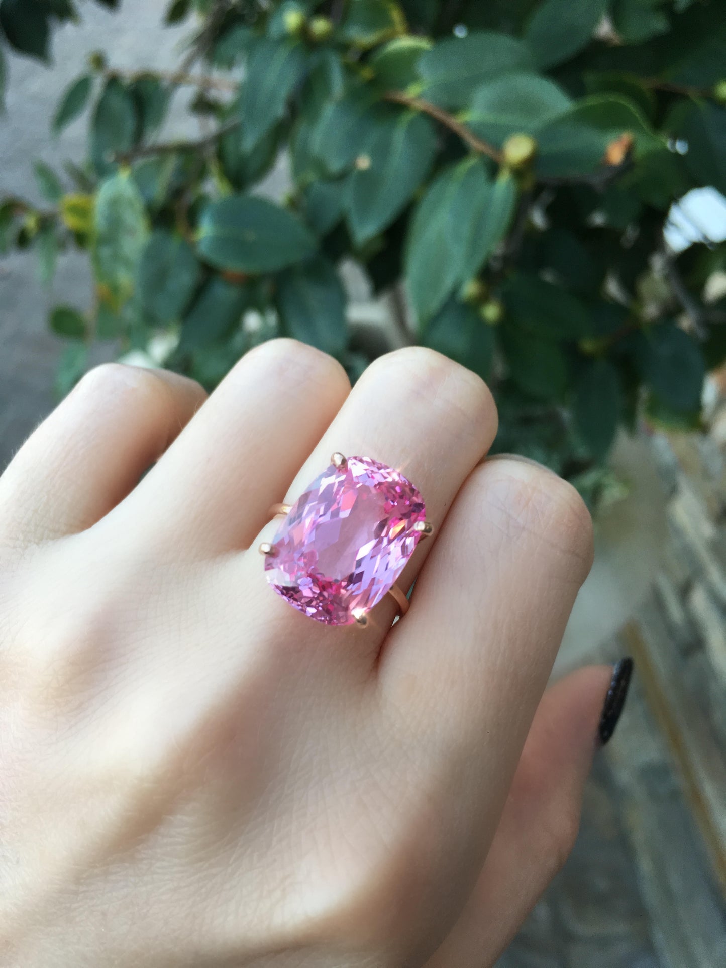 Pink Quartz Cushion Cut Gem Candy Ring - Nina Segal Jewelry