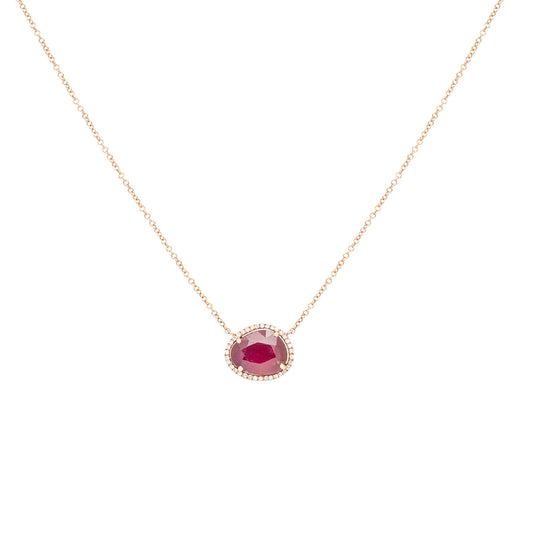 Organic Shape Ruby Diamond Necklace - Nina Segal Jewelry