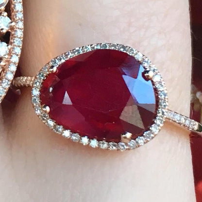 Organic Shape Ruby Diamond Ring - Nina Segal Jewelry