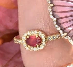 Ruby Oval Diamond Halo Ring - Nina Segal Jewelry