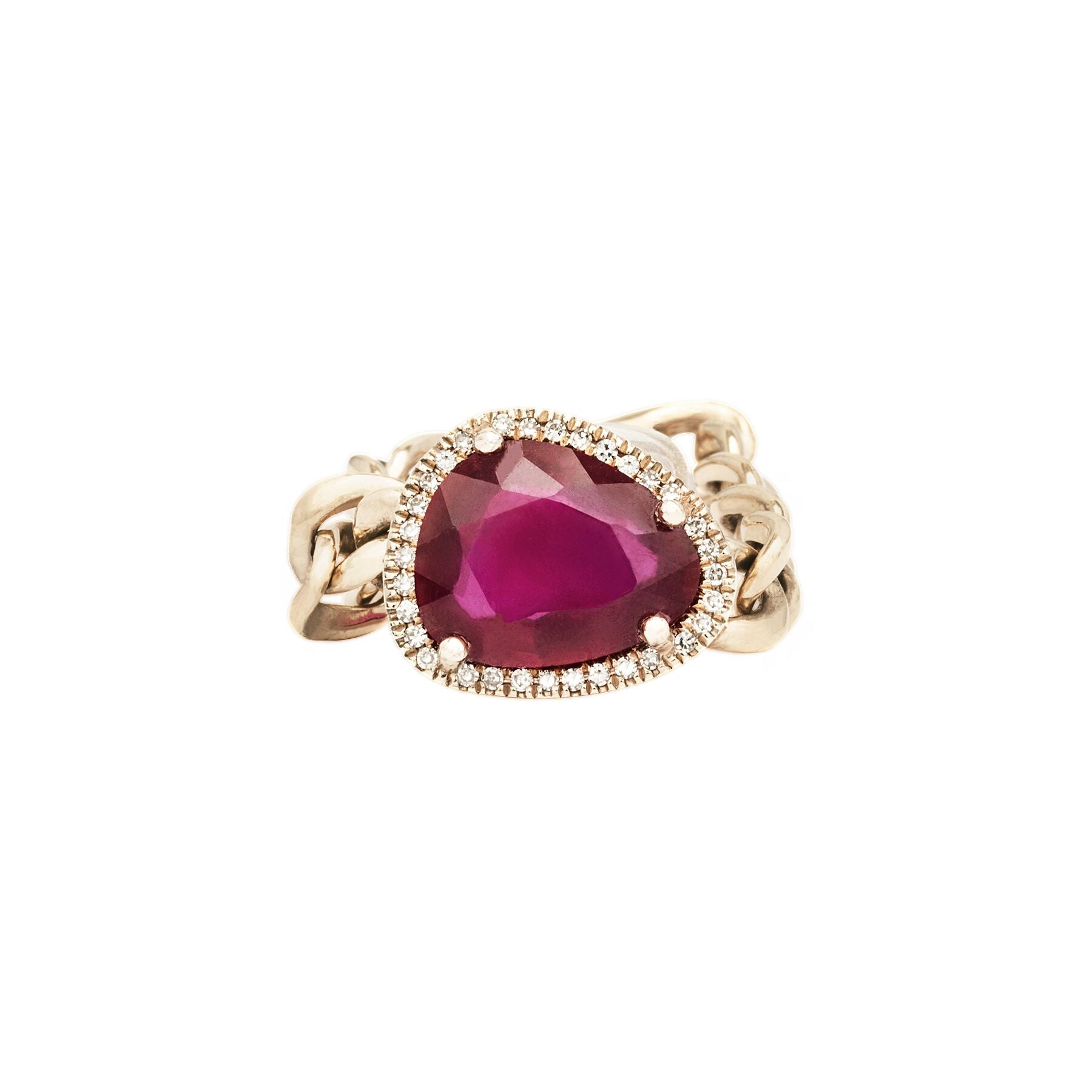 Ruby Diamond Chain Ring - Nina Segal Jewelry